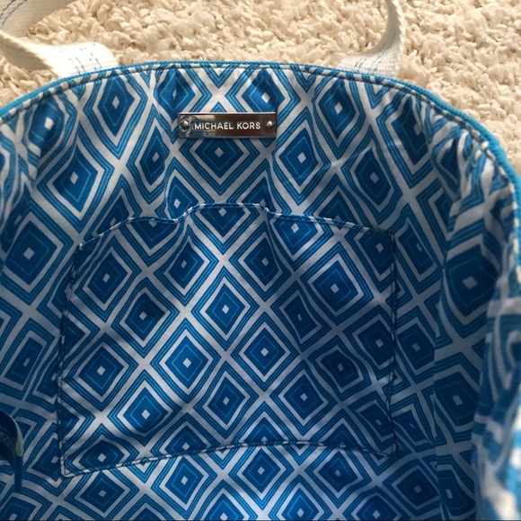 Michael Kors Turquoise Canvas Tote Bag - Picture 9 of 16